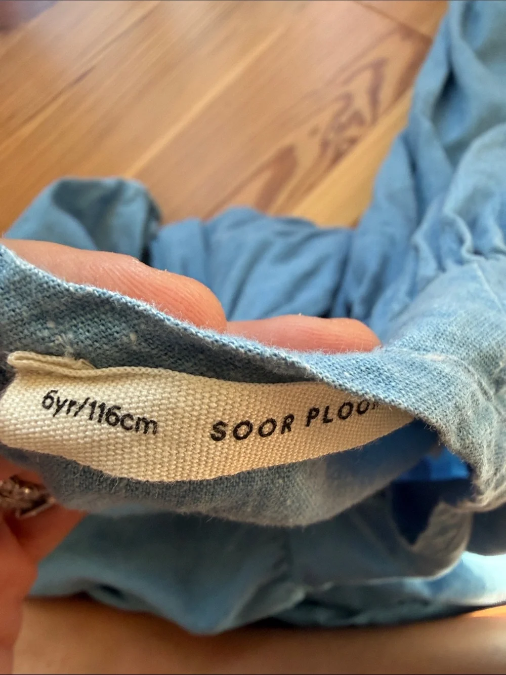 Soor ploom Kids Long Sleeve Blue Denim Dress